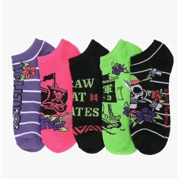 One Piece Ankle Socks 5 Pack Straw Hat Pirates - Picture 1 of 1